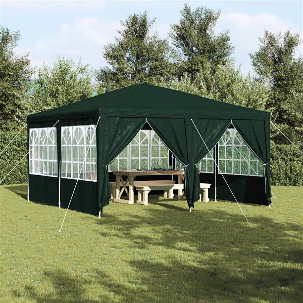 Grote foto vidaxl partytent groen 400 x 400 x 266 cm polyetheen tuin en terras overige tuin en terras