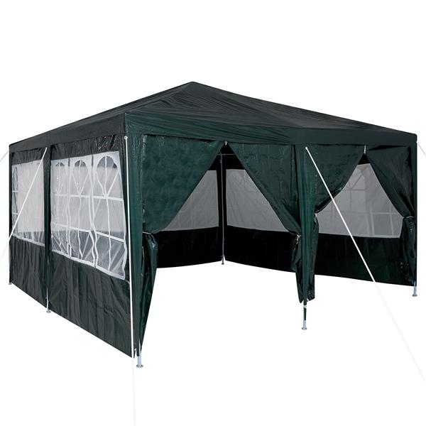 Grote foto vidaxl partytent groen 400 x 400 x 266 cm polyetheen tuin en terras overige tuin en terras