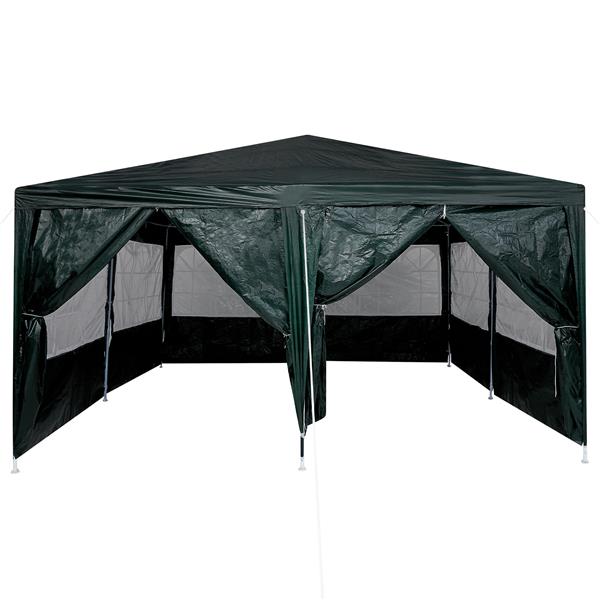 Grote foto vidaxl partytent groen 400 x 400 x 266 cm polyetheen tuin en terras overige tuin en terras