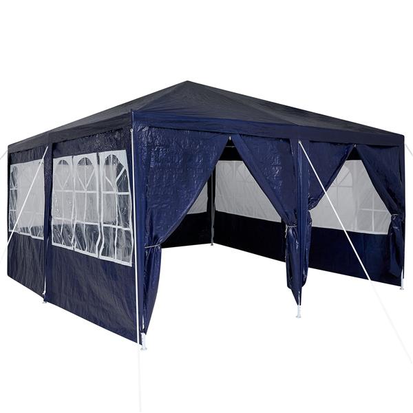 Grote foto vidaxl partytent blauw 400 x 400 x 266 cm polyetheen tuin en terras overige tuin en terras