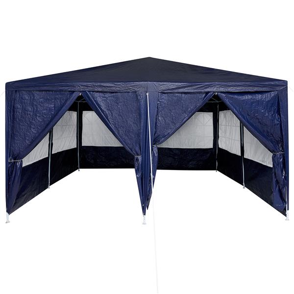 Grote foto vidaxl partytent blauw 400 x 400 x 266 cm polyetheen tuin en terras overige tuin en terras