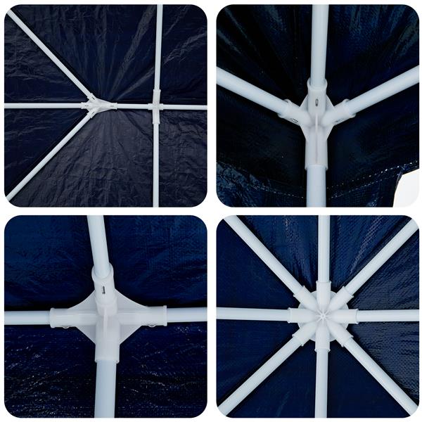 Grote foto vidaxl partytent blauw 400 x 400 x 266 cm polyetheen tuin en terras overige tuin en terras