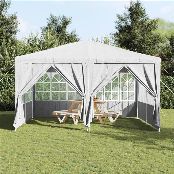 Grote foto vidaxl partytent wit 400 x 400 x 266 cm polyester en staal tuin en terras overige tuin en terras
