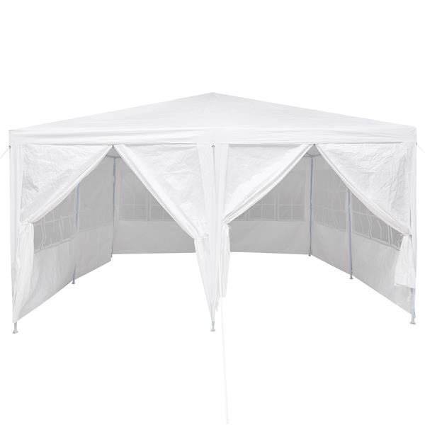 Grote foto vidaxl partytent wit 400 x 400 x 266 cm polyester en staal tuin en terras overige tuin en terras