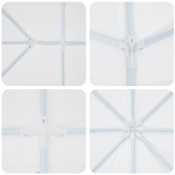 Grote foto vidaxl partytent wit 400 x 400 x 266 cm polyester en staal tuin en terras overige tuin en terras