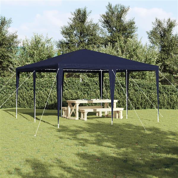Grote foto vidaxl partytent blauw en wit 400 x 400 x 266 cm polyester en staal tuin en terras overige tuin en terras