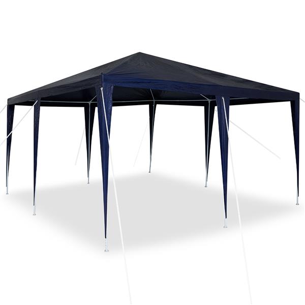 Grote foto vidaxl partytent blauw en wit 400 x 400 x 266 cm polyester en staal tuin en terras overige tuin en terras