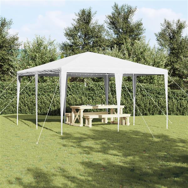 Grote foto vidaxl partytent wit 400 x 400 x 266 cm polyethyleen en staal tuin en terras overige tuin en terras