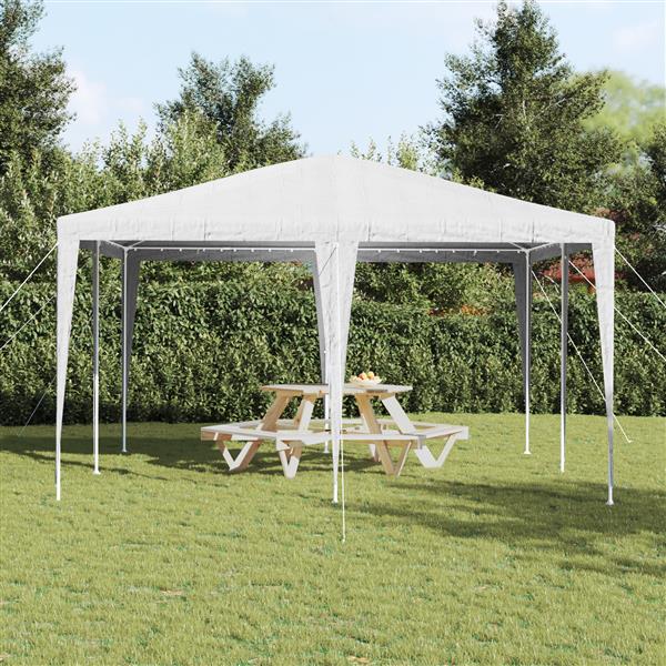 Grote foto vidaxl partytent wit 400 x 400 x 266 cm polyethyleen en staal tuin en terras overige tuin en terras