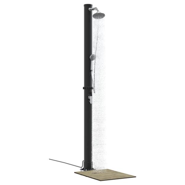 Grote foto vidaxl buitenzonne douche zwart 217 cm pvc en aluminium tuin en terras zwembaden toebehoren