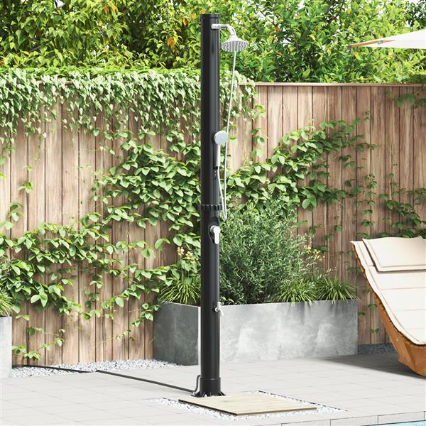 Grote foto vidaxl buitenzonne douche zwart 217 cm pvc en aluminium tuin en terras zwembaden toebehoren