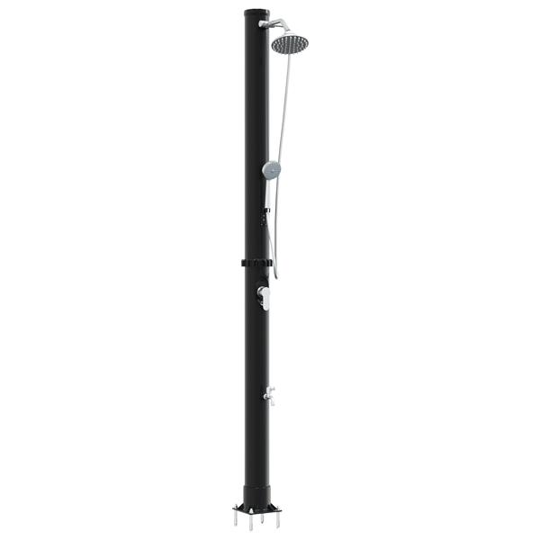 Grote foto vidaxl buitenzonne douche zwart 217 cm pvc en aluminium tuin en terras zwembaden toebehoren