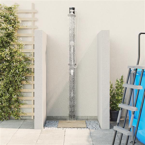 Grote foto vidaxl buitenzonne douche zwart 217 cm pvc en aluminium tuin en terras zwembaden toebehoren
