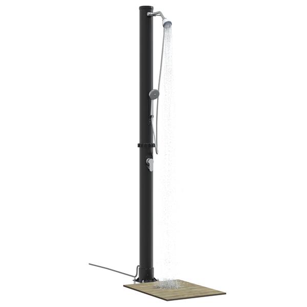Grote foto vidaxl buitenzonne douche zwart 217 cm pvc en aluminium tuin en terras zwembaden toebehoren