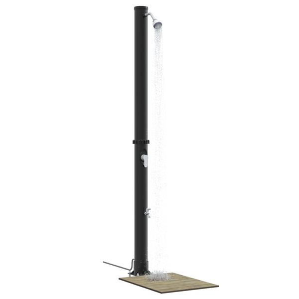 Grote foto vidaxl buitenzonne douche zwart 217 cm pvc en aluminium tuin en terras zwembaden toebehoren