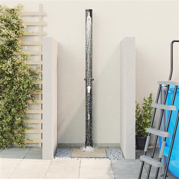 Grote foto vidaxl buitenzonne douche zwart 217 cm pvc en aluminium tuin en terras zwembaden toebehoren