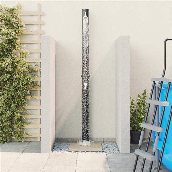 Grote foto vidaxl buitenzonne douche zwart 217 cm pvc en aluminium tuin en terras zwembaden toebehoren
