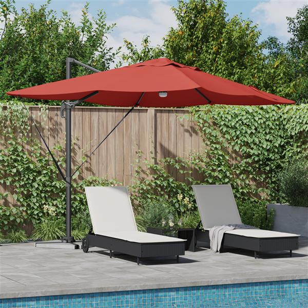 Grote foto vidaxl cantilever roma parasol rood en zwart 352 x 251 x 265 cm tuin en terras overige tuin en terras