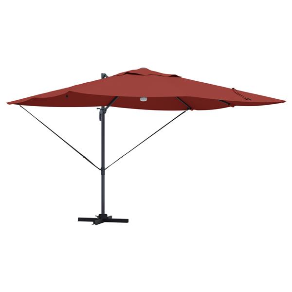 Grote foto vidaxl cantilever roma parasol rood en zwart 352 x 251 x 265 cm tuin en terras overige tuin en terras