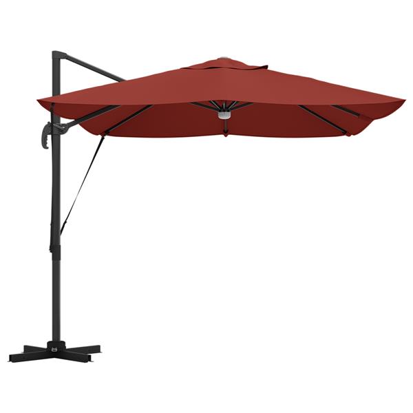 Grote foto vidaxl cantilever roma parasol rood en zwart 352 x 251 x 265 cm tuin en terras overige tuin en terras