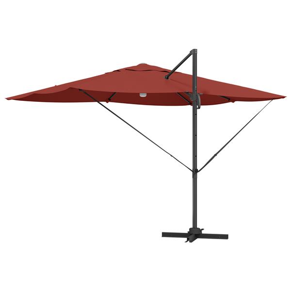 Grote foto vidaxl cantilever roma parasol rood en zwart 352 x 251 x 265 cm tuin en terras overige tuin en terras