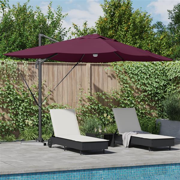 Grote foto vidaxl cantilever roma parasol rood en zwart 352 x 251 x 265 cm tuin en terras overige tuin en terras