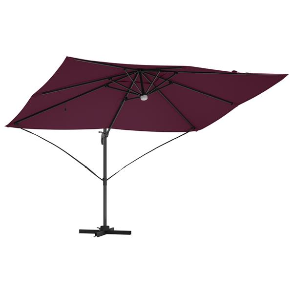 Grote foto vidaxl cantilever roma parasol rood en zwart 352 x 251 x 265 cm tuin en terras overige tuin en terras