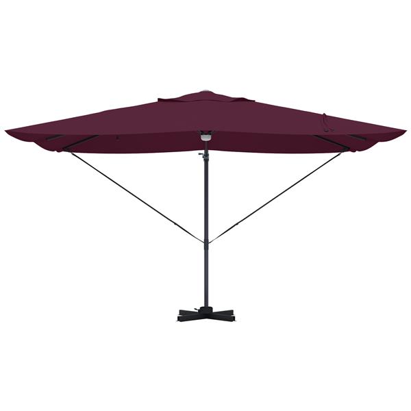 Grote foto vidaxl cantilever roma parasol rood en zwart 352 x 251 x 265 cm tuin en terras overige tuin en terras