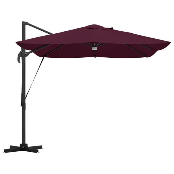 Grote foto vidaxl cantilever roma parasol rood en zwart 352 x 251 x 265 cm tuin en terras overige tuin en terras