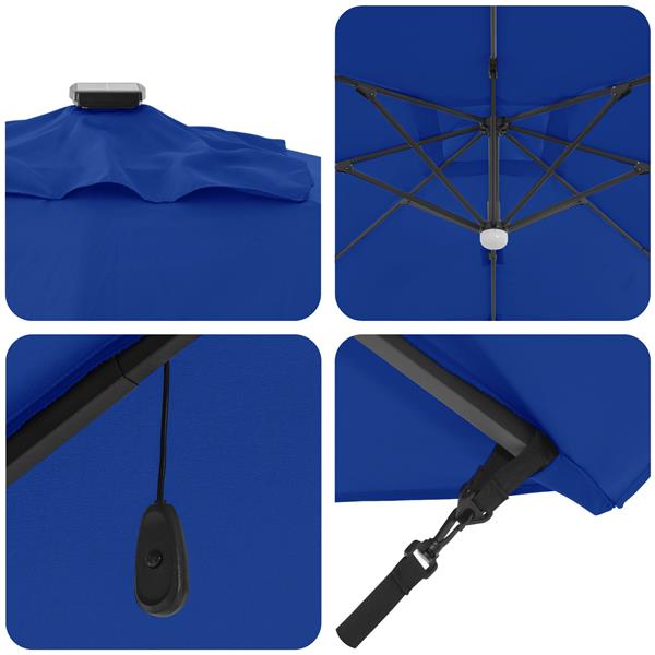 Grote foto vidaxl cantilever roma parasol blauw en zwart 352 x 251 x 265 cm tuin en terras overige tuin en terras