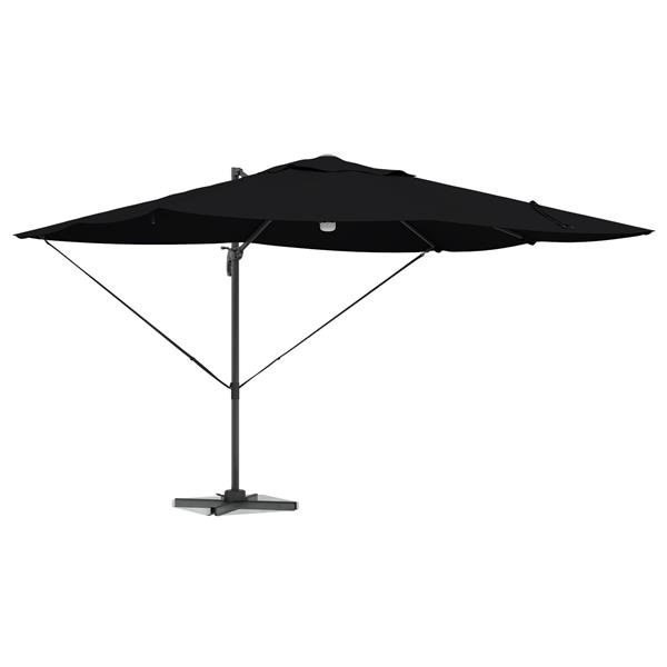 Grote foto vidaxl cantilever roma parasol zwart en zwart 352 x 251 x 265 cm tuin en terras overige tuin en terras