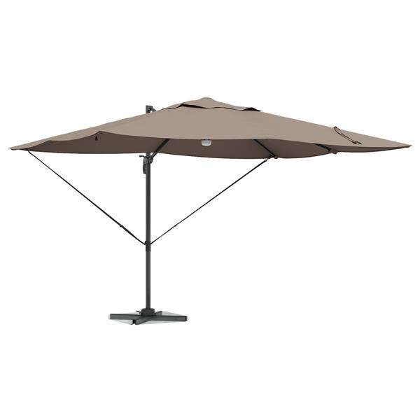 Grote foto vidaxl cantilever roma parasol taupe en zwart 352 x 251 x 265 cm tuin en terras overige tuin en terras