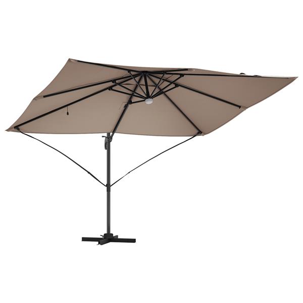 Grote foto vidaxl cantilever roma parasol taupe en zwart 352 x 251 x 265 cm tuin en terras overige tuin en terras