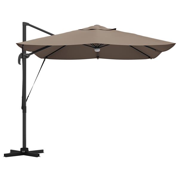 Grote foto vidaxl cantilever roma parasol taupe en zwart 352 x 251 x 265 cm tuin en terras overige tuin en terras