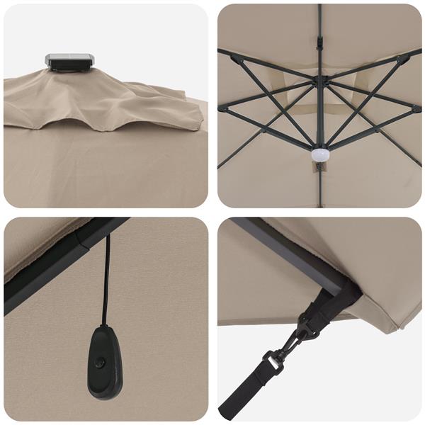Grote foto vidaxl cantilever roma parasol taupe en zwart 352 x 251 x 265 cm tuin en terras overige tuin en terras