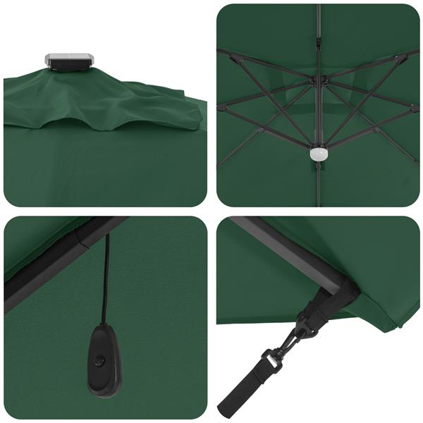 Grote foto vidaxl cantilever roma parasol groen en zwart 352 x 251 x 265 cm tuin en terras overige tuin en terras