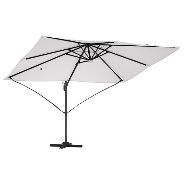 Grote foto vidaxl cantilever roma parasol beige en zwart 352 x 251 x 265 cm tuin en terras overige tuin en terras