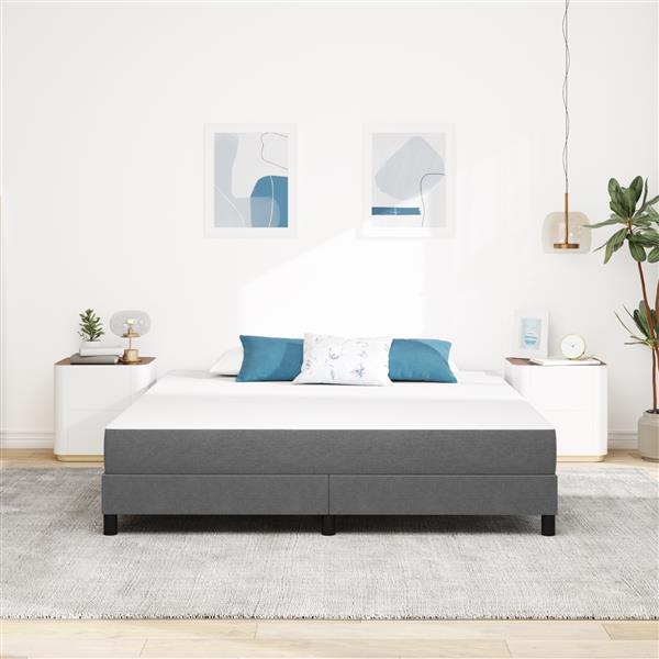 Grote foto vidaxl bedmatras met matras lichtgrijs 180 x 200 cm stof antiek en kunst stoelen en banken