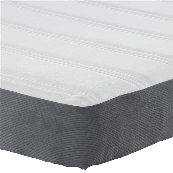 Grote foto vidaxl bedmatras met matras grijs 140 x 200 cm stof antiek en kunst stoelen en banken