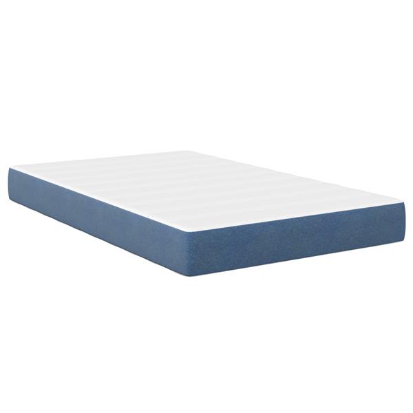 Grote foto vidaxl bedmatras met matras blauw 120 x 200 cm stof antiek en kunst stoelen en banken