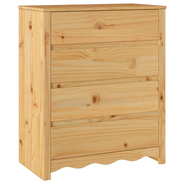 Grote foto vidaxl ladekast drammen bruin 76.5 x 40 x 91 cm massief grenenhout kinderen en baby complete kinderkamers