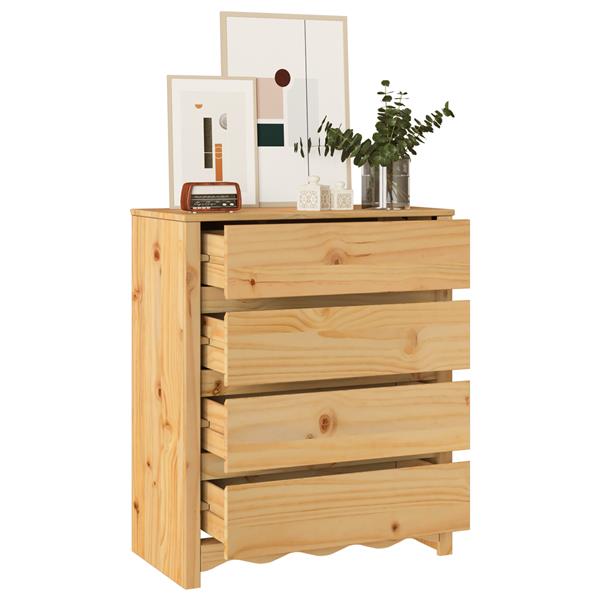 Grote foto vidaxl ladekast drammen bruin 76.5 x 40 x 91 cm massief grenenhout kinderen en baby complete kinderkamers