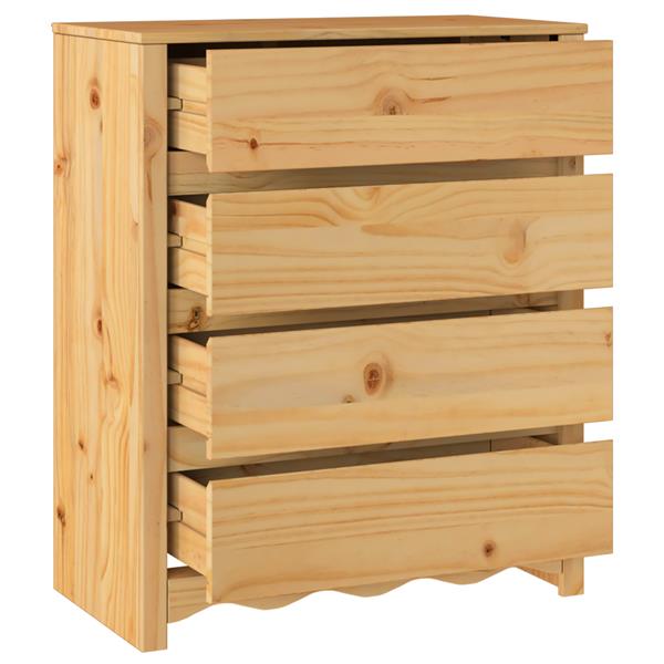 Grote foto vidaxl ladekast drammen bruin 76.5 x 40 x 91 cm massief grenenhout kinderen en baby complete kinderkamers