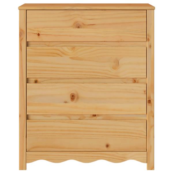 Grote foto vidaxl ladekast drammen bruin 76.5 x 40 x 91 cm massief grenenhout kinderen en baby complete kinderkamers