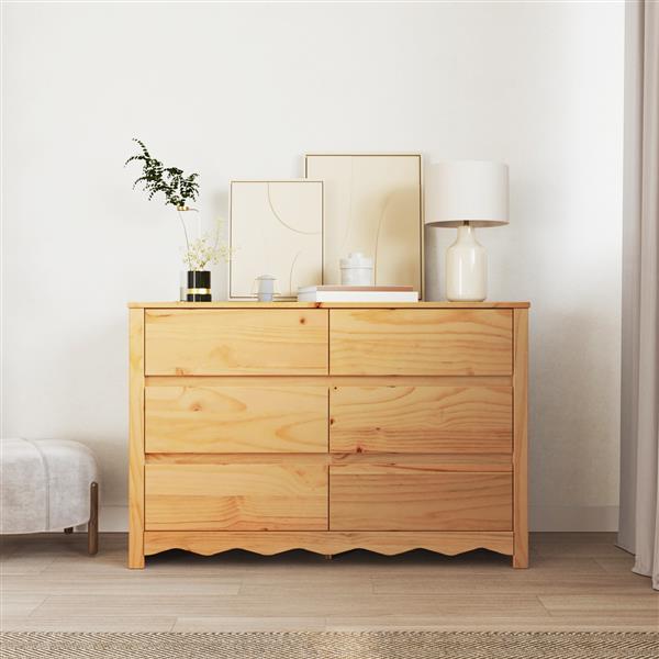 Grote foto vidaxl ladekast drammen bruin 111 x 43 x 73.5 cm massief grenenhout kinderen en baby complete kinderkamers