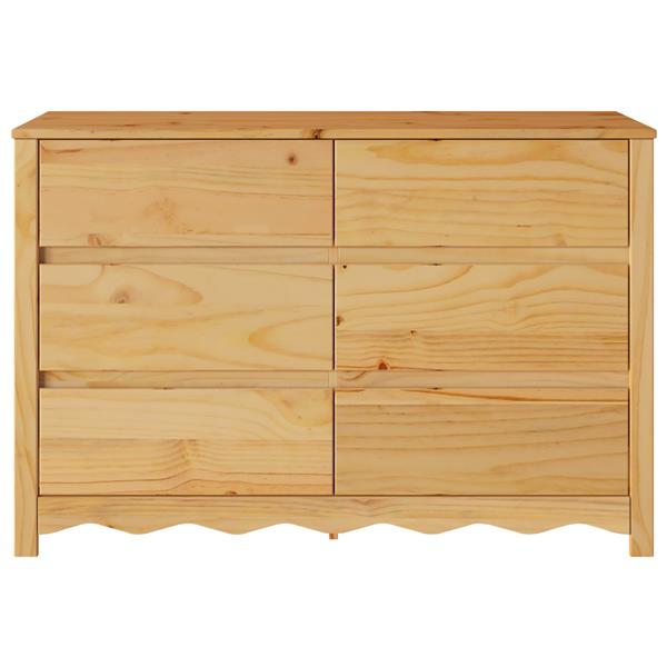 Grote foto vidaxl ladekast drammen bruin 111 x 43 x 73.5 cm massief grenenhout kinderen en baby complete kinderkamers