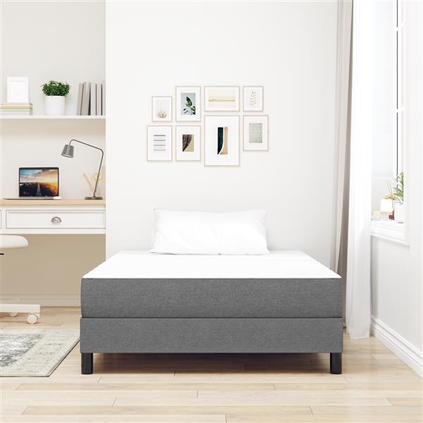 Grote foto vidaxl bedmatras met matras lichtgrijs 120 x 200 cm stof antiek en kunst stoelen en banken