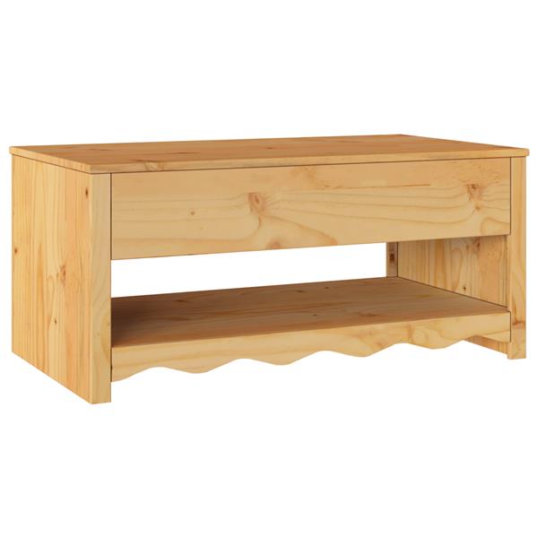 Grote foto vidaxl salontafel drammen eiken 99 x 55 x 45 cm massief grenenhout huis en inrichting eettafels