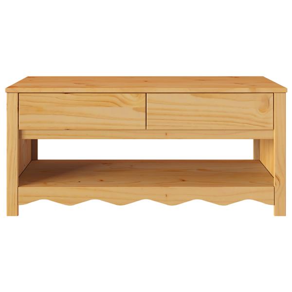 Grote foto vidaxl salontafel drammen eiken 99 x 55 x 45 cm massief grenenhout huis en inrichting eettafels