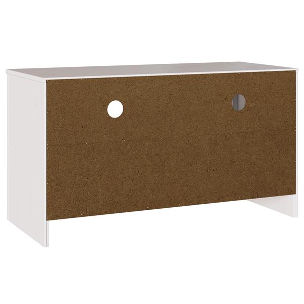 Grote foto vidaxl tv kast met lade drammen wit 99 x 43 x 55 cm massief grenenhout huis en inrichting overige